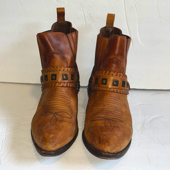 Giorgio Brutini Brown leather Cowboy boots sz 9 1/2 all leather ankle boots - Picture 4 of 13